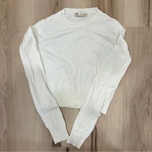 Bershka Pure White Long Sleeve Sweater